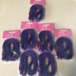 Lot of 7 packs - 2 laces each of Support the Cure for Breast cancer 14 laces NEW